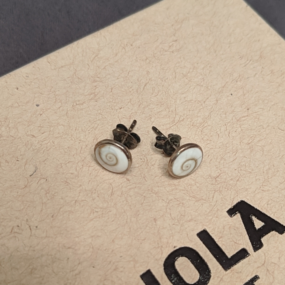 Shell and Sterling Silver Earrings